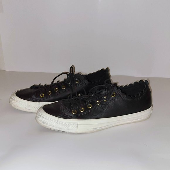 Converse Shoes - CONVERSE CTAS Oxford Frilly Thrills Leather Sneakers, Size 9